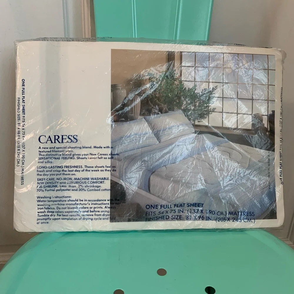 NWT Vintage Burlington Caress Full Flat Sheet in Beach